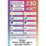 Yelay Home Kişiye Özel Isimli Okul Etiketi 230 Defter Kalem Suluk Beslenme Çantası Etiket - 230 Adet - ERKEK ÇOCUK