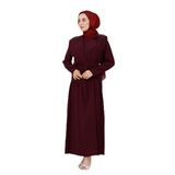 Yeleği Taş Detaylı Tensel Elbise-Bordo