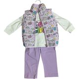 Yelekli 3 Lü Bebek Takımı - 18-Mor - 9 - 12 Ay