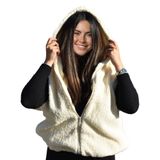 Yelek,Pelüş Sweat,Pelüş Mont, sıcak Tutan Yelek, Yılbaşı Hediyesi (Krem, Ponponlu)