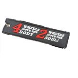 Yeles 4 Wheels Move The Body 2 Wheels Move The Soul Motorcu Kumaş Anahtarlık - 13 - Siyah - Beyaz - Kırmızı