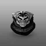 Yeles Samurai Beyaz Motorcu Buff Maske Outdoor Boyunluk Unisex Bandana - 40 - Siyah - Beyaz