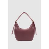 Yelie Toka Detaylı Çapraz Askılı El, Kol ve Omuz Çantası Bordo - 22 x 15 x 9 cm