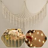 YELIENM Boho Doldurulmuş Hayvanlar Net veya LED Işıklı Hamak 55 inç Oyuncak Hamak Makrome Doldurulmuş Hayvan Depolama Köşe Asılı Ağ Tutucu, Yatak Odası Kreş için Örgü Hamak Peluş Oyuncak Düzenleyici