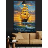 Yelken Açmış Tarihi Büyük Bir Gemi Dekoratif Kanvas - Mdf Ahşap Tablo