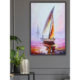 Yelken Deniz El Yapımı Yağlı Boya Tablo 65x90cm