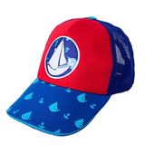 Yelken Desenli File Detaylı Şapka, Kırmızı-Lacivert, Ayarlanabilir, 6 Panel, Pamuklu Gabardin