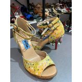 Yellow Art Bilekten Çift Atkılı Sarı 8,5 Cm 11 Pont Kapalı Topuk Tango, Dans Ve Salon Ayakkabısı
