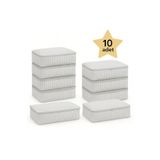 YELLOW STARY HOME DECOR ( 10 Adet) Gri Çizgili Çekyat & Baza Tipi Yastık Yorgan Saklama Hurcu-baza Altı Düzenleyici 65x45x22