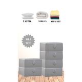 YELLOW STARY HOME DECOR 6'lı Set Çekyat & Baza Tipi Yastık Yorgan Saklama Hurcu-baza Altı Düzenleyici 65x45x22 Cm