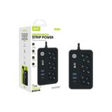 Yellowtech 3’lü Akım Korumalı Priz | 2 USB + Type-C Çıkışlı | Çocuk Korumalı | Anahtarlı | 2 m Uzatma Kablosu