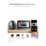 Yellowtech Akıllı Kapı Dürbünü Kamerası 4.3 Inç Ekranlı Gece Görüşlü Pir Sensörlü Tuya Smart Wifi 3 MP İç Mekan