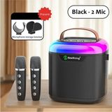 Yellowtech Bluetooth Karaoke Hoparlör Seti – 2 Kablosuz Mikrofonlu | RGB Işıklı | Surround Ses Sistemi | FM Radyo | Taşınabilir | USB / microSD / AUX Girişli | Şarjlı Bataryalı Kablosuz Müzik Kutusu - Siyah