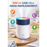 Yellowtech Renkli LED Işıklı Mini Hava Nemlendirici 300 ml | Çift Atomizasyonlu, USB Masaüstü
