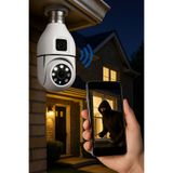 Yellowtech Wi-Fi Çift Lensli Ampul Kamera | 1080P Full HD | 2MP 2.4G | Gece Görüşlü Uzaktan İzleme Güvenlik