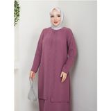 Yelpaze Taşlı Büyük Beden Anne Elbisesi - Pembe - 52