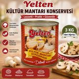 Yelten Kültür Mantarı Konservesi 3 kg (Dilimli) Catering Tipi Büyük Boy - 3000 g