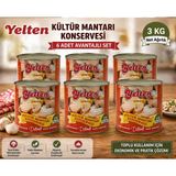 Yelten Kültür Mantarı Konservesi 3 kg x 6 Adet (18 Kg) Dilimli Catering Tipi Süper Ekonomik Set - 3000 g