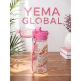 Yema Global Çocuk Suluk Matara 500 ml Pipetli Kilitli Kapaklı Askılı - Pembe