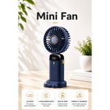 YEMA GLOBAL Dijital Ekranlı Şarjlı El Fanı 5 Kademe Güçlü Rüzgar Mini Vantilatör Ayarlanabilir Başlık