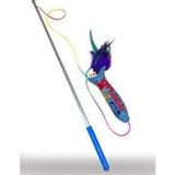 YemciPetShop Matatabi Cats Jr.Fish Sesli, Tüylü Peluş Kedi Oltası 50 Cm Kedi Oyuncağı