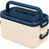 Yemek Kabı 2 Katlı Lunch Box Diyet Beslenme Kutusu Saklama Kabı Çatal Kaşıklı Sefer Tası (La