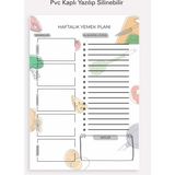 Yemek Liste Haftalık Planlayıcı ve Alışveriş Listesi A4 Pvc Kaplı Yazılıp Silinebilir