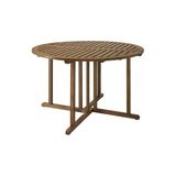 Yemek Masası, Açık Kahverengi, 130 Cm Balkon,Teras,Bahçe Masa Ahşap Yuvarlak