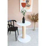 Yemek Masası Yuvarlak Beyaz Ahşap Model Mutfak Ofis Masası Çalışma Masası Balkon Özel Tasarım 60 CM