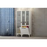 Yen 3 Kapaklı Kirli Sepetli Banyo Dolabı - Ekru