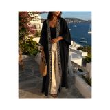 Yena Tekstil Kadın Nakışlı Kuşaklı Uzun Kimono