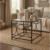 YenArts Decor Arc Orta Sehpa Siyah Şeffaf Cam - ARC1 SİYAH