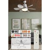 Yeni 2ın1 Goes LED Işık ve Fan Sessiz 3 Renk Modu ve 3 Hız Modu Kumandalı Tavan Vantilatörü - Beyaz