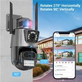 Yeni 6mp 4K Ptz Wifi Ip Kamera Çift Lens Aı Hareket Algılama Anti-Hırsızlık Sirenli Akıllı Kamera