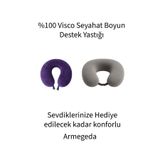 Yeni Armegeda Boyun Destekli Visco Seyahat Yastığı MOR-GRİ 2026 Model ARM-SYH-2026-3008