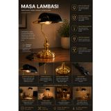 YENİ BANKER GOLD SİYAH BAŞLIKLI MASA LAMBASI
