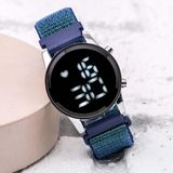 Yeni Cırtlı Yapışır Lacivert Kordon Dijital Led Unisex Kadın Erkek Kol Saat St-304060