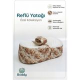 Yeni Doğan Bebek Reflü Yatağı - Nefes Alan Kolajen Kumaş - Pembe - Beyaz