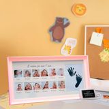 Yeni Doğan El ve Ayak İzi 20x38cm Pembe Fotoğraf Çerçevesi Mürekkepli Baskı Kiti
