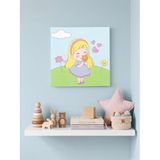 Yeni Doğan Hediyesi%100 El Yapımı Akrilik Tablo - 20x20 cm Bebek Odası Kanvası