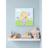 Yeni Doğan Hediyesi%100 El Yapımı Akrilik Tablo - 20x20 cm Bebek Odası Kanvası