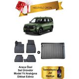 Yeni Ford Courier 2024 Sonrası Araca Özel 3D Havuzlu Paspas ve Bagaj Havuzu Seti (Hediyeli) - Siyah