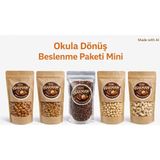 Yeni Harmancı Okul Beslenme Paketi Mini 5'li Sağlıklı Atıştırmalık1 kg (200 gr Çiğ Badem Içi, 200 gr Çekirdeksiz Kuru Üzüm, 200 gr Ceviz Içi, 200 gr Kavrulmuş Fındık, 200 gr Kaju Çiğ)
