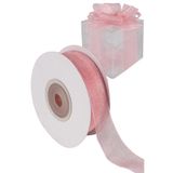 YENİ HEDİYELİK DÜNYAM 2 Cm Pudra Pembe Organze Kurdele - 25 Metre