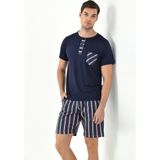Yeni Inci 3'lü Yarım Kol Erkek Pijama Takım EPJ801 - M - Lacivert