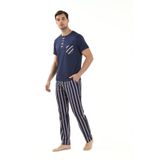Yeni Inci 3'lü Yarım Kol Erkek Pijama Takım EPJ801 - S - Lacivert