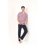 Yeni İnci Gömlek Yaka 3'lü Viskon Erkek Pijama Takımı