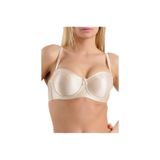 Yeni İnci Kadın Balenli Staplez Sütyen 3 'lü Yeni Sezon, SİYAH-BEYAZ-TEN, 90C