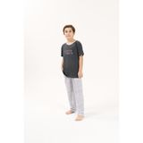 Yeni Inci Kısa Kollu Ekose Erkek Çocuk Pijama Takım CEP341 - 11 - 12 Yaş - Antrasit
