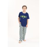 Yeni Inci Kısa Kollu Erkek Çocuk Pijama Takım CEP340 - 11 - 12 Yaş - Indigo - Mavi